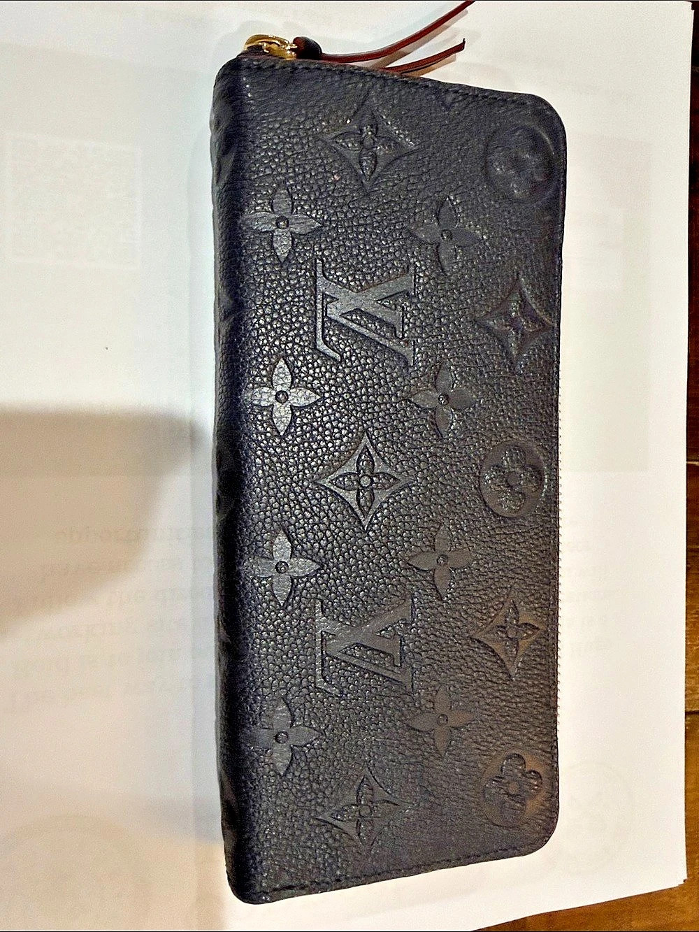 Louis Vuitton Monogram Empreinte Zippy Wallet Black & Red